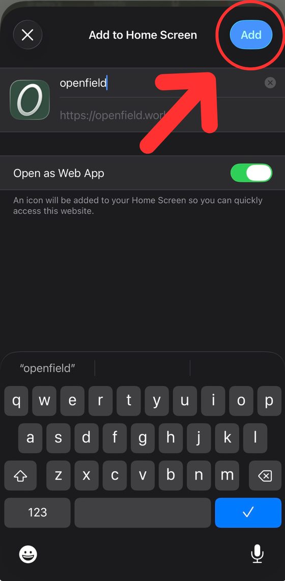 Tap Add to finish
